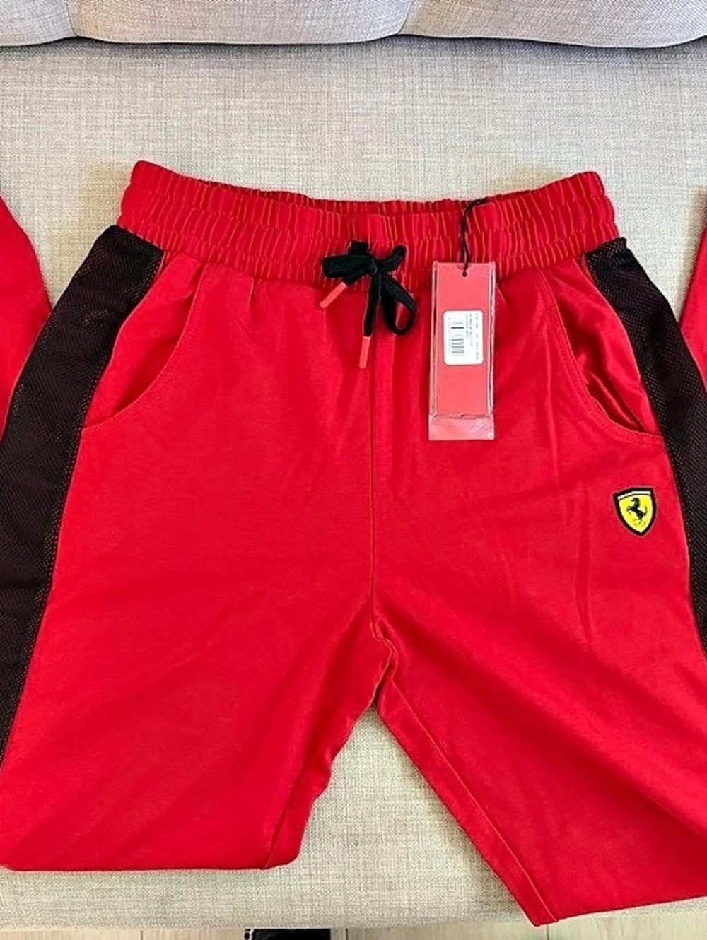 Ferrari Women Milano Knit Joggers Mesh Red & Black Joggers XS NWT